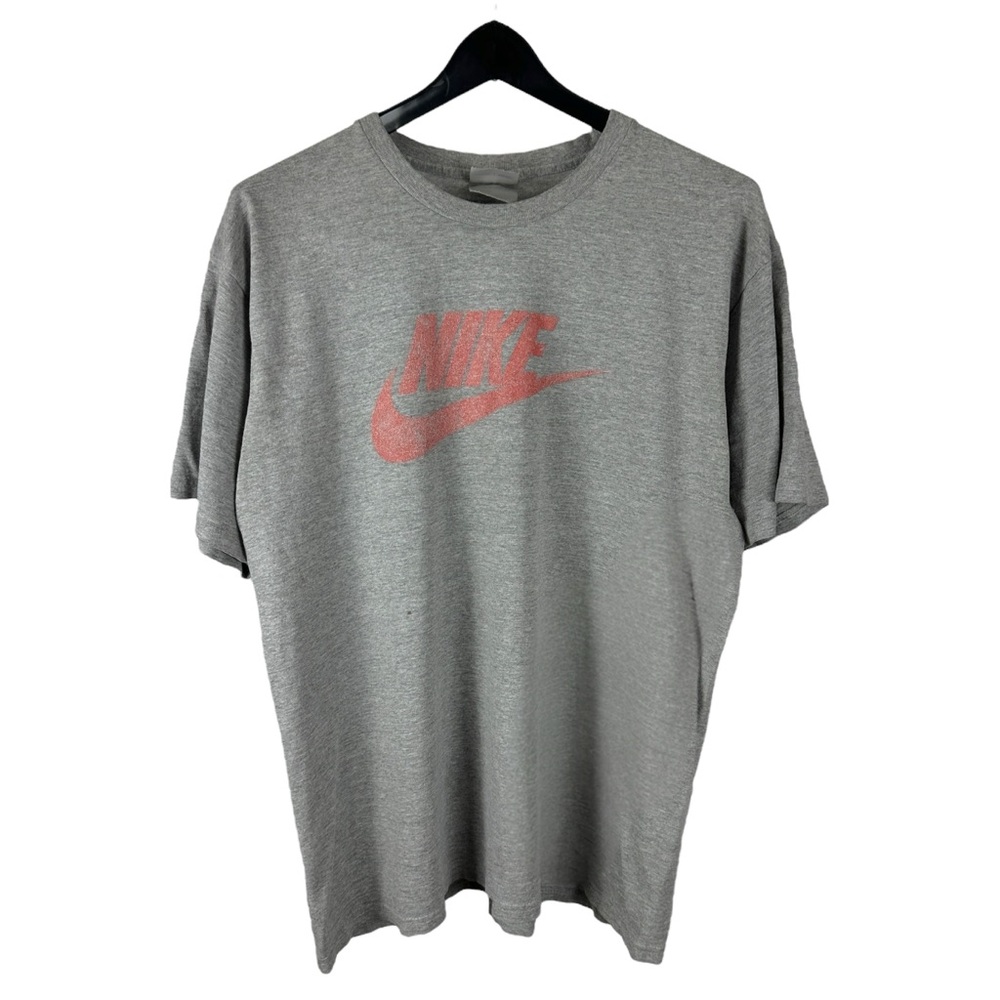 Vintage Y2K Nike Center Swoosh Logo Grey Faded Essential Shirt Size L
